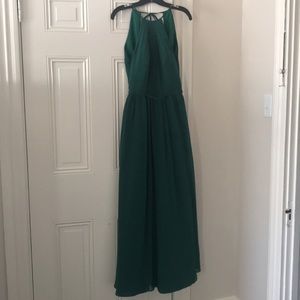 Green bridesmaids prom homecoming dress backless